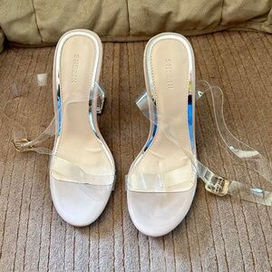 SHEIN clear strappy sandal with block heel size 5 1/2